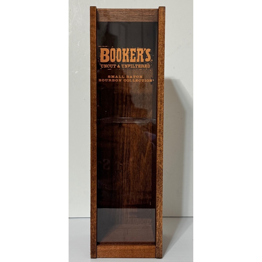 Booker's Bourbon Wooden Display Box Uncut & Unfiltered Small Batch Brown Case